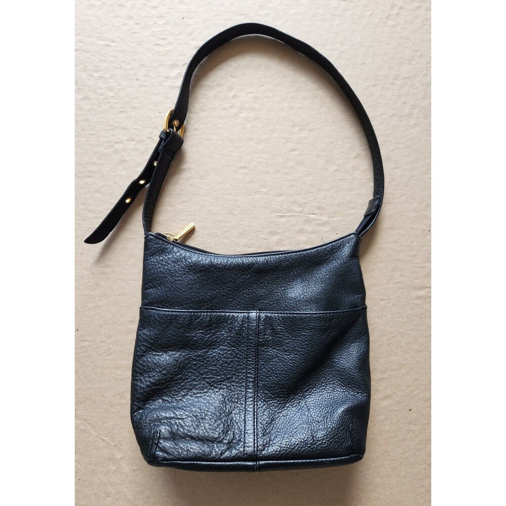 Vintage leather Stone Mountain black purse shoulder Bag